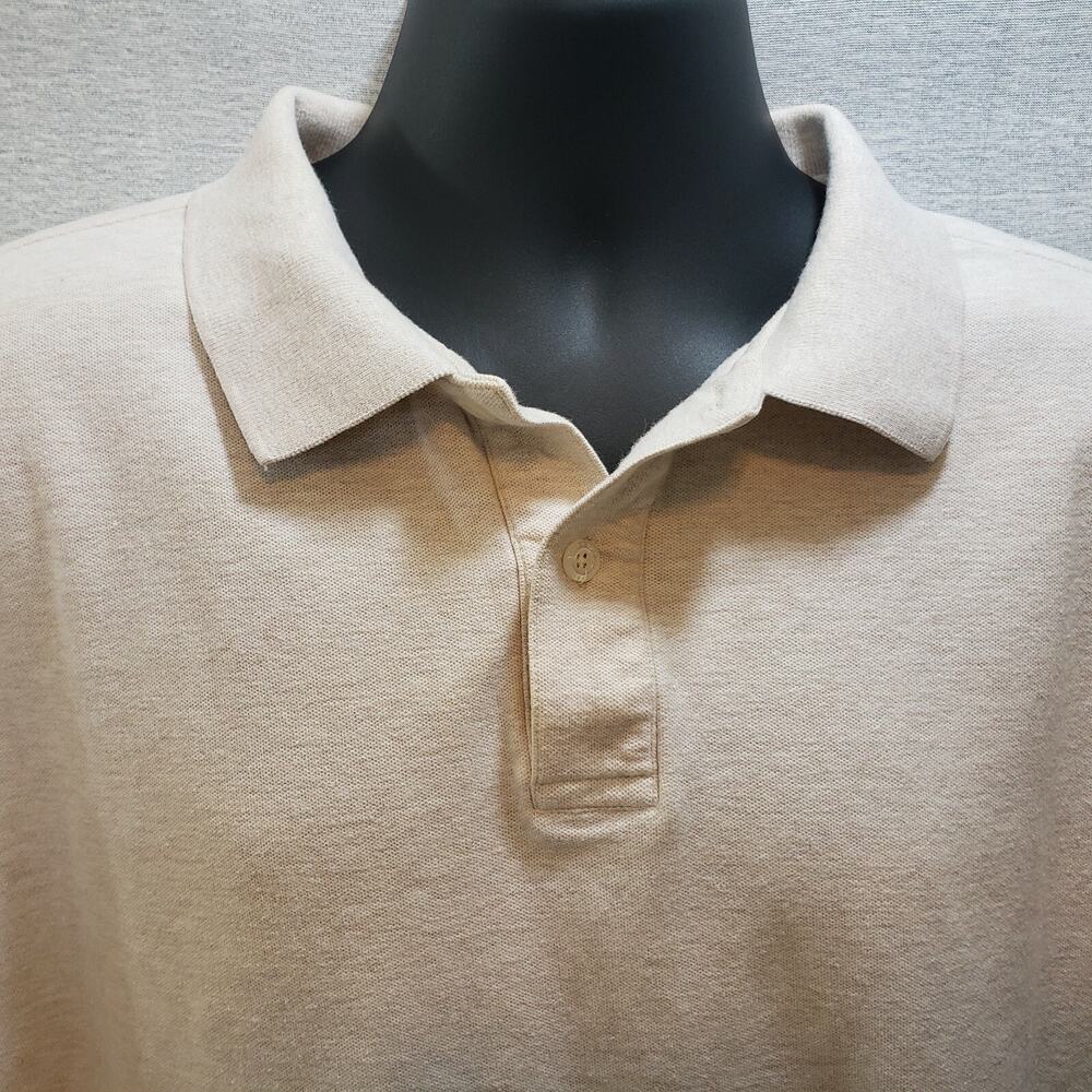 River Trader Men’s XL Polo Shirt Tan Heavyweight 100% Cotton Short Sleeve Golf